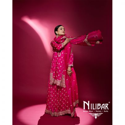 Rani Pink Satin Organza Palazzo