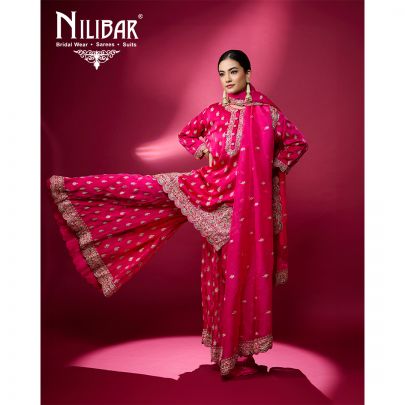 Rani Pink Satin Organza Palazzo