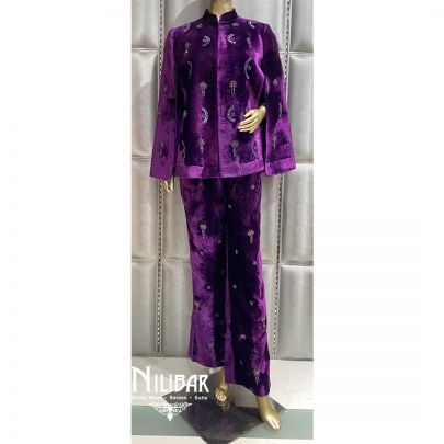 Purple Velvet Co-ord Set