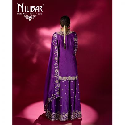 Purple Silk Palazzo Suit