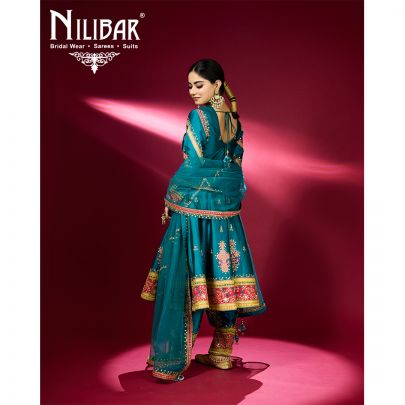 Bottle Green Silk Suit Set