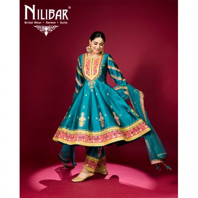 Bottle Green Silk Suit Set