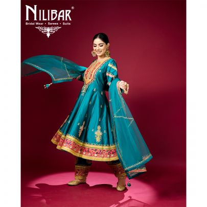 Bottle Green Silk Suit Set