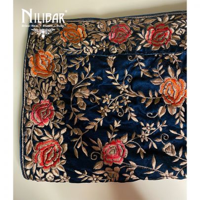 Turquoise Velvet Dupatta's