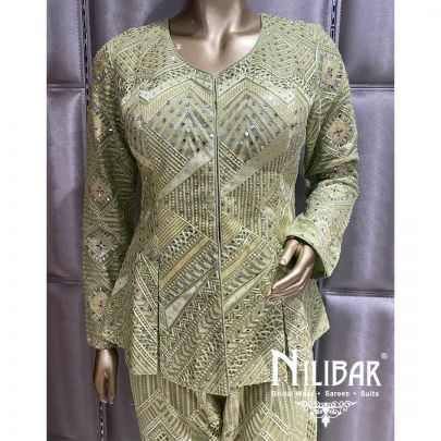 Light Green Net Co-ord Set
