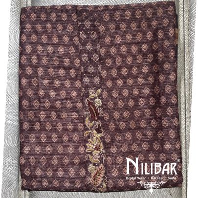 Brown Maheshwari Silk Unstitched Suit