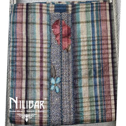 Multicolor Maheshwari Silk Unstitched Suit