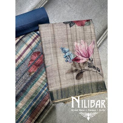 Multicolor Maheshwari Silk Unstitched Suit