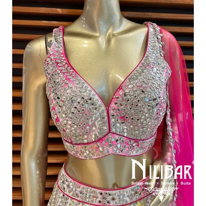 White Silk Tie & Dye Casual Lehenga