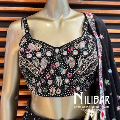 Black Georgette Casual Lehenga