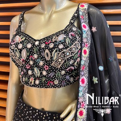 Black Georgette Casual Lehenga
