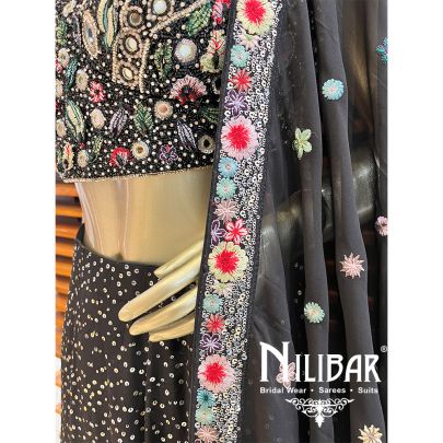 Black Georgette Casual Lehenga