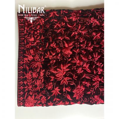Ruby Maroon Velvet Dupatta's