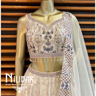 White Silk Casual Lehenga