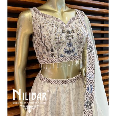 White Silk Casual Lehenga