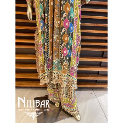 Multicolor Satin Palazzo Suit