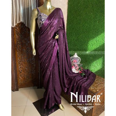 Purple Georgette Saree