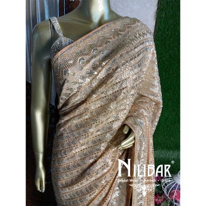 Golden Georgette Saree