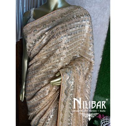 Golden Georgette Saree