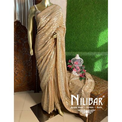 Golden Georgette Saree