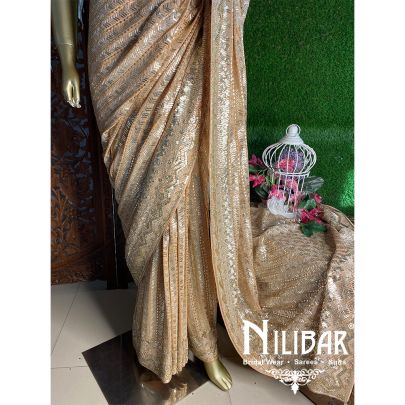 Golden Georgette Saree