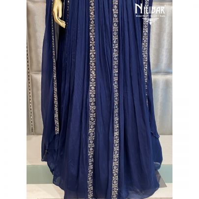 Cobalt Blue Chinon Gown