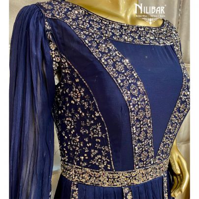 Cobalt Blue Chinon Gown