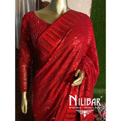 Red Georgette Saree