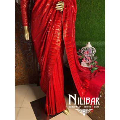 Red Georgette Saree