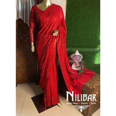 Red Georgette Saree