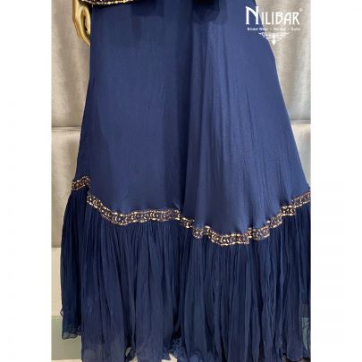 Marine Blue Jacket Style Lehenga
