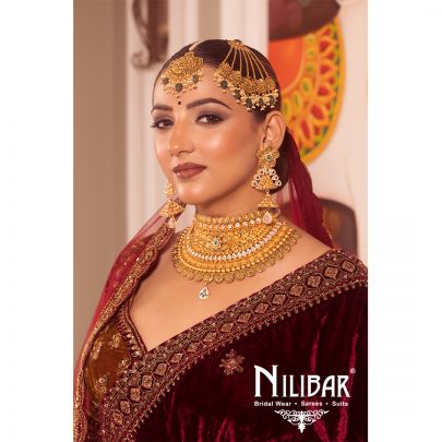 Multi Color Velvet Bridal Lehenga