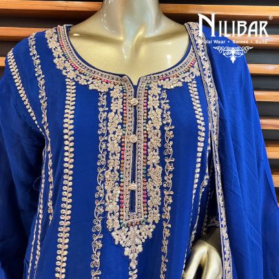 Royal Blue Silk Suit