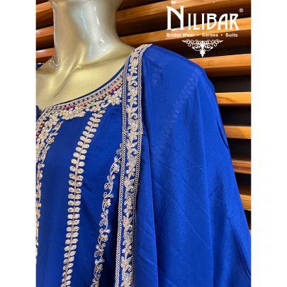 Royal Blue Silk Suit
