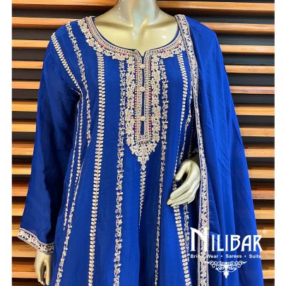 Royal Blue Silk Suit