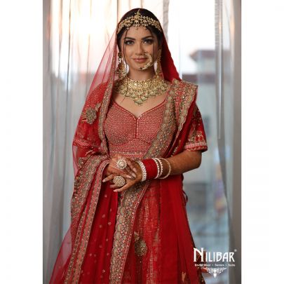 Red Bridal Silk Lehenga Set