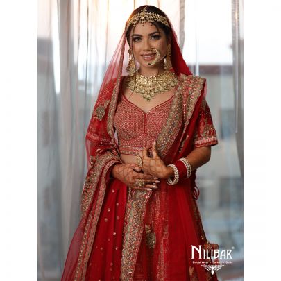 Red Bridal Silk Lehenga Set