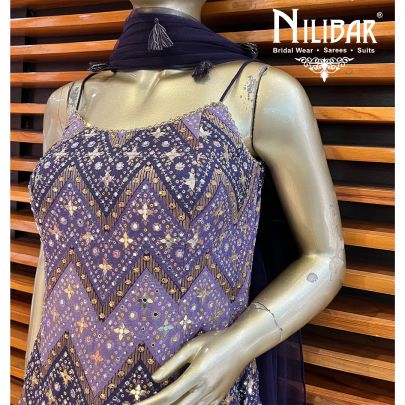 Lavender With Contrast Mauve Silk Suit