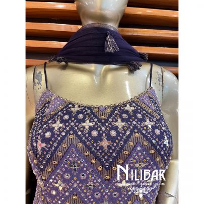 Lavender With Contrast Mauve Silk Suit