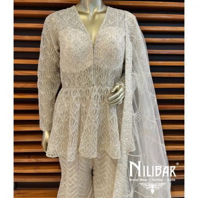 White Net Garara Suit