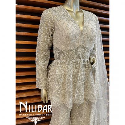 White Net Garara Suit