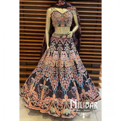 Black Velvet Lehenga Set