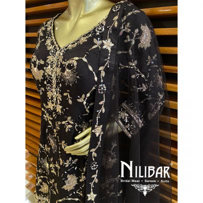 Black Silk Palazzo Suit