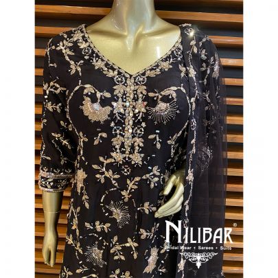 Black Silk Palazzo Suit