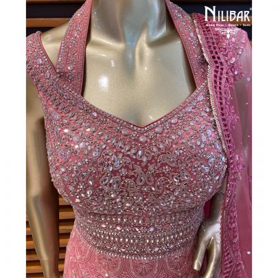 Punch Pink Georgette Gown
