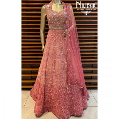 Punch Pink Georgette Gown