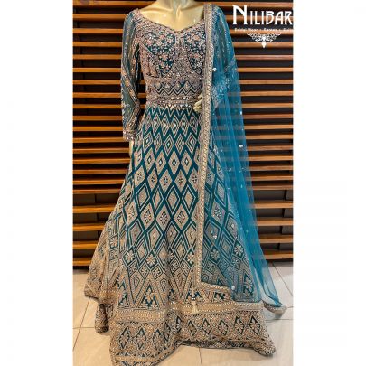 Teal Green Organza Gown
