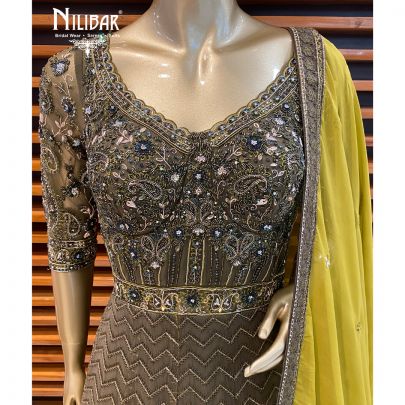Pickle Green Net Gown