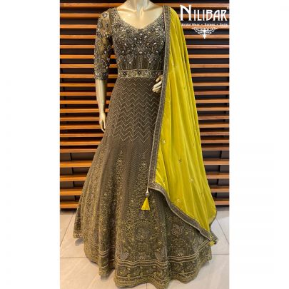 Pickle Green Net Gown