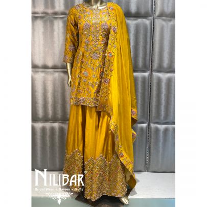 Honey Yellow Silk Organza Palazzo